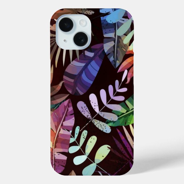 Moody Tropical Foliage Pattern Phone Case  (Back)