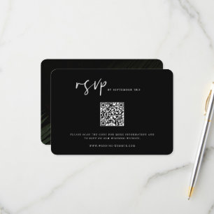 Moody Tropics Wedding QR Code  RSVP Card