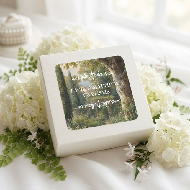 Moody Vintage Landscape Wedding Sticker (Creator Uploaded)
