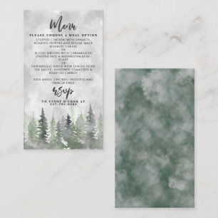 Moody Watercolor Pine Tree Forest Wedding Detail Enclosure Card