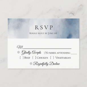 Moody Watercolor Wash Wedding RSVP Card