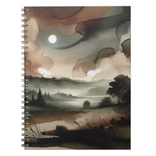 Moody Watercolour Forest Landscape Notebook