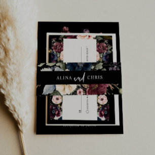 Moody Wedding Invitation Belly Band