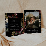 Moody Wedding Save The Date Stationery Invitation<br><div class="desc">This is a dark moody wedding invitation featuring dark tones and beautiful watercolor accents. Edit all wording except for the words "and" and "the". All font colours are also editable. The only colours that are not editable are the colours of the watercolor florals. // For matching designs, search ALINA in...</div>