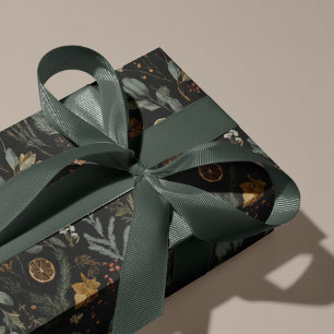 Moody Winter Botanical Christmas Wrapping Paper