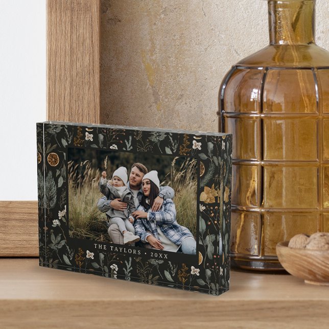 Moody Winter Botanical Personalised Photo Block (Creator Uploaded)