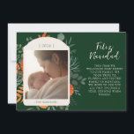 Moody Winter Floral Feliz Navidad Message  Holiday Card<br><div class="desc">Terracotta and teal floral accents give these moody holiday cards a classic elegance. Use the personalisation feature to edit the details and add a message or family update.</div>