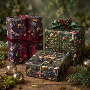 Moody Winter Forest Woodland Pattern Wrapping Pape Paper Sheet