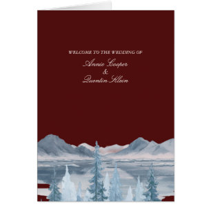 Moody Winter Mountain Wedding Ceremony Program