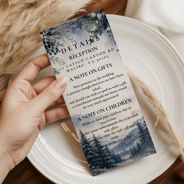 Moody Winter Wedding Elegance Enclosure Card (Creator Uploaded)