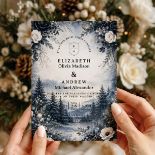 Moody Winter Wedding Elegance Invitation
