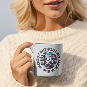 Moody Without My Milk Cute Cow Two-Tone Coffee Mug