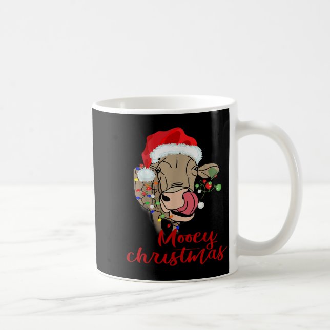 Mooey Christmas Cow T Shirt Heifer Farmer Xmas Gif Coffee Mug (Right)