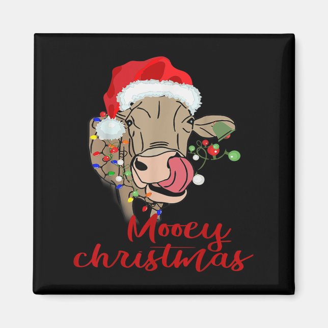 Mooey Christmas Cow T Shirt Heifer Farmer Xmas Gif Magnet (Front)