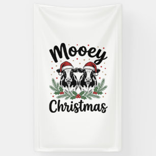 Mooey Christmas Cow Vintage Engraving Shirt Design Banner