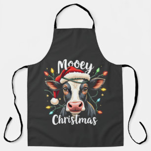 Mooey Christmas Funny Xmas Cow Cattle Lovers  Apron