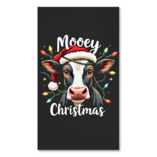 Mooey Christmas Funny Xmas Cow Cattle Lovers  Magnetic Business Card
