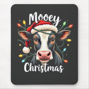 Mooey Christmas Funny Xmas Cow Cattle Lovers Mouse Mat