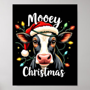 Mooey Christmas Funny Xmas Cow Cattle Lovers  Poster