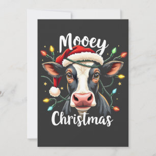 Mooey Christmas Funny Xmas Cow Cattle Lovers Thank You Card