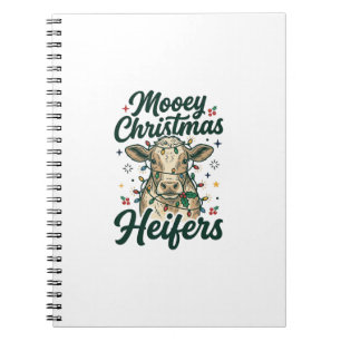 Mooey Christmas Heifers Funny Cow Christmas Design Notebook