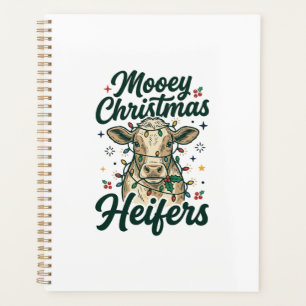 Mooey Christmas Heifers Funny Cow Christmas Design Planner