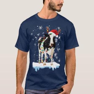 Mooey Christmas Heifers Santa Xmas Lights Cow Love T-Shirt