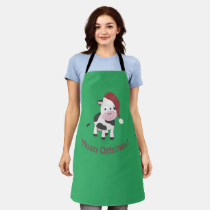 Mooey Christmas Santa Cow Apron