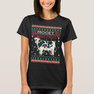 Mooey Christmas Santa Heifers Cow Farmers Ugly Xma T-Shirt