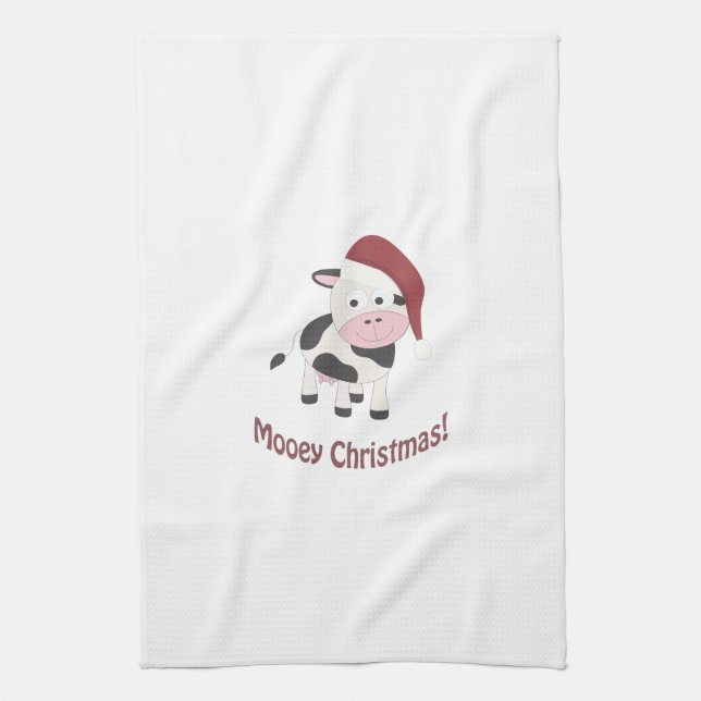 Mooey Christmas! Tea Towel (Vertical)