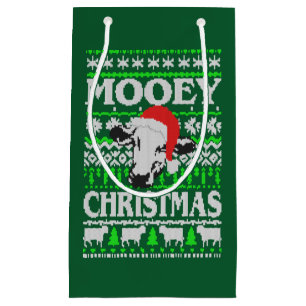 Mooey Christmas Ugly Christmas Sweater  Small Gift Bag