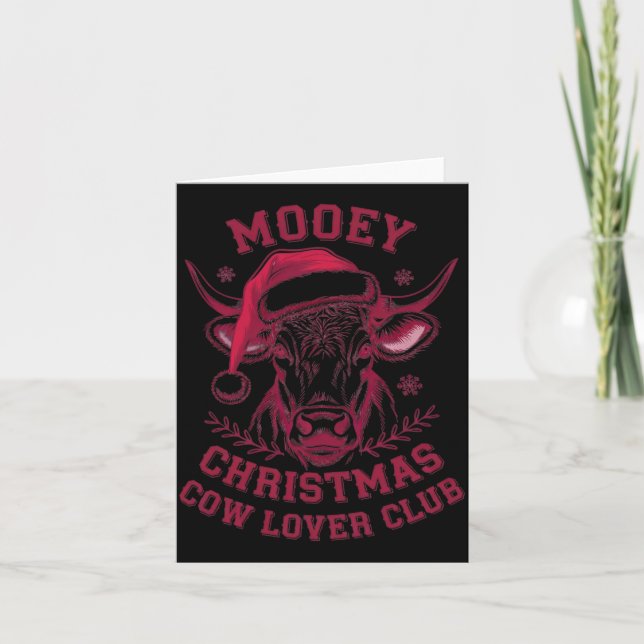Mooey Christmas Western Cow Lover Club Xmas Season Card (Front)