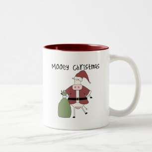 Mooey Cow  Christmas Tshirts and Gifts Two-Tone Coffee Mug
