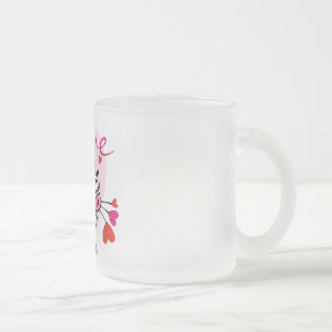 Mooey Love Valentine Frosted Glass Coffee Mug
