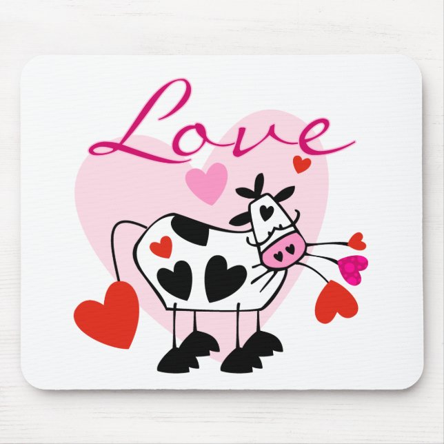 Mooey Love Valentine Mouse Mat (Front)