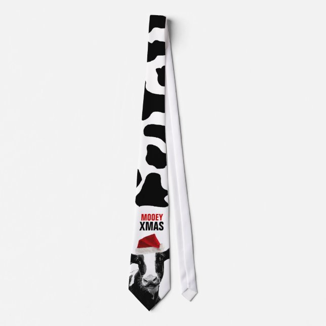 Mooey Xmas Christmas Santa Cow Tie (Front)
