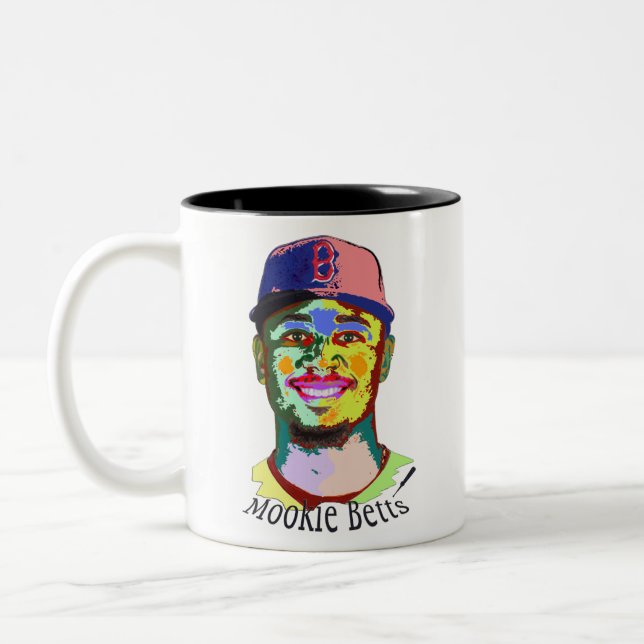 Mookie Betts Baseball Two-Tone Coffee Mug (Left)