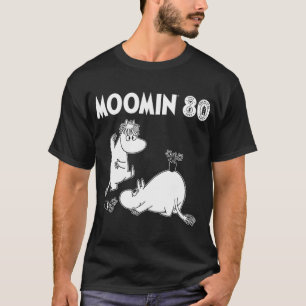 MOOM0648 - Olive Moomintroll Skiing Down Slope Win T-Shirt