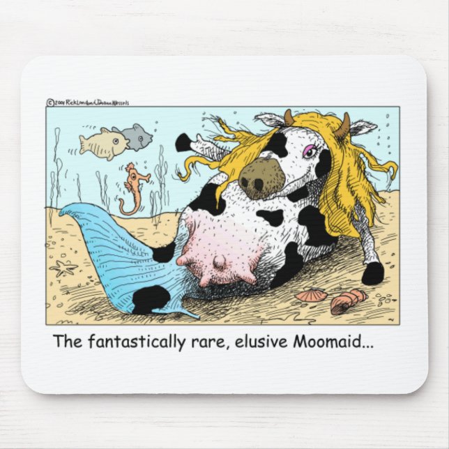 Moomaid Funny Cow Cartoon Gifts Tees Collectibles Mouse Mat (Front)