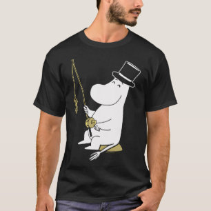 Moomin Moominpappa Fishing Sand Outline T-Shirt