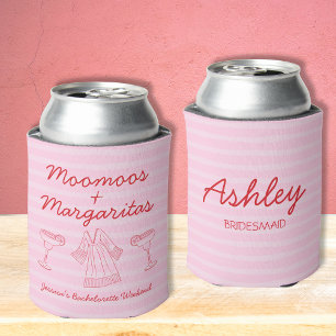 Moomoos & Margaritas Pink & Red Bachelorette Can Cooler