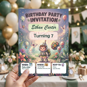 Moon Adventure Birthday Invitations Customisable Z