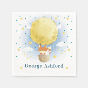 Moon Air Balloon Personalised Napkin