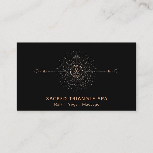 *~* Moon Alchemy Shaman Sacred Geometry Mandala Business Card (Front)