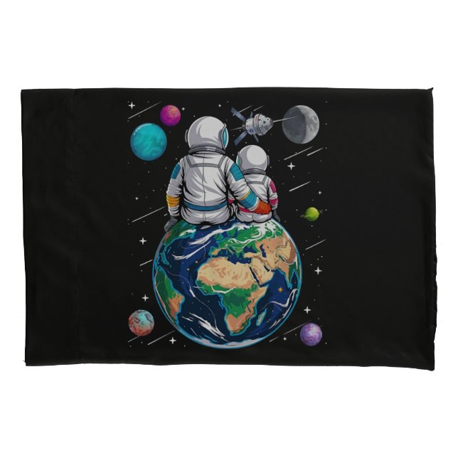 Moon And Astronaut Pillowcase (Front)
