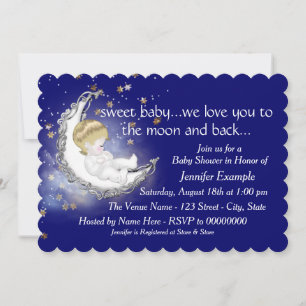 Moon and Back Baby Shower Invitation