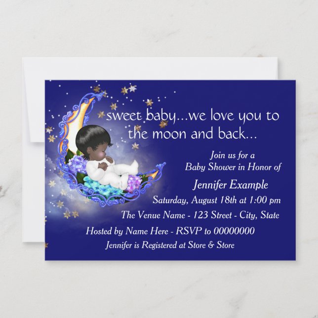 Moon and Back Baby Shower Invitation (Front)