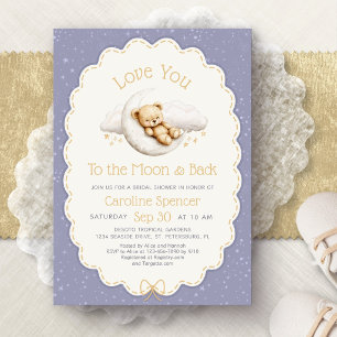 Moon and Back Celestial Stars Baby Shower Invitation