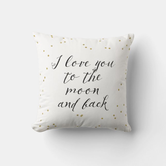 Moon and Back Gold Confetti Cushion (Front)