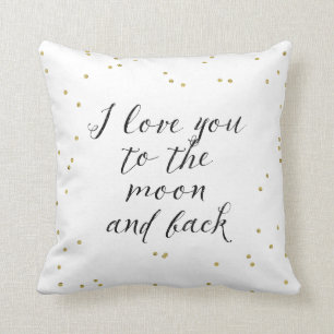 Moon and Back Gold Confetti Cushion
